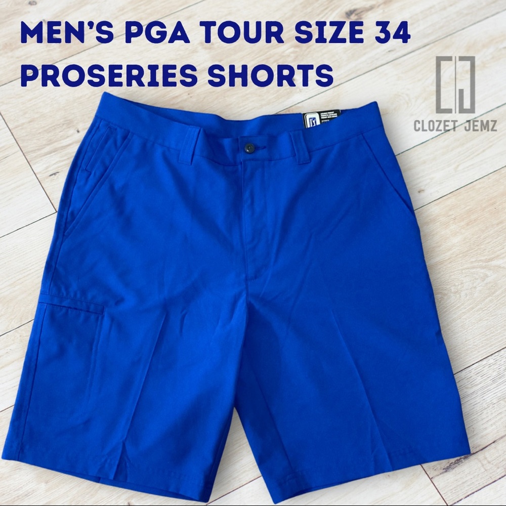 Men's Size 34 Blue Authentic PGA Tour ProSeries Shorts- NWT